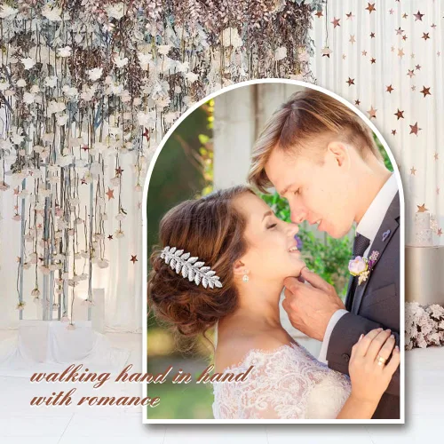 Miniatura 5 de Cinaci Paquete de 40 peines laterales para el pelo de novia con diamantes de imitación plateados brillantes y en forma de U, pasadores