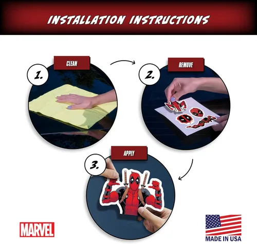 Miniatura 8 de Marvel Deadpool - Adhesivos de vinilo de Deadpool - Juego de 12 adhesivos de vinilo de Deadpool para coche, ventana, camioneta, parachoques, Paquete
