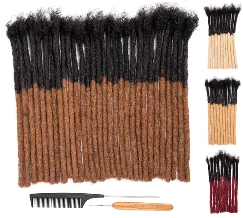 Miniatura 41 de DAIXI 0.2cm y 0.4cm y 0.6cm y 0.8cm de grosor 4-18 pulgadas 10 hebras extensiones de rastas de cabello humano 100% real para hombres/mujeres