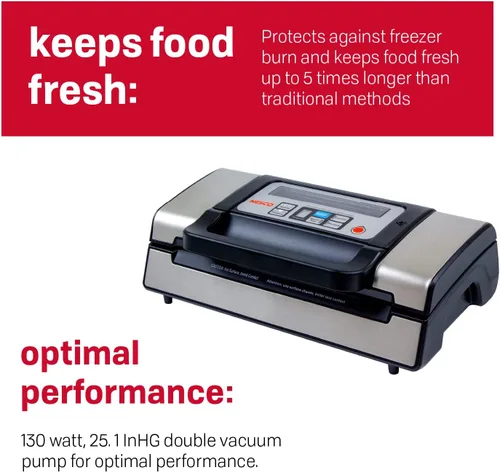 Miniatura 3 de Nesco Deluxe Food VS-12 - Sellador al vacío, 130 vatios y bolsa selladora al vacío NESCO VS-07V, paquete variado y bolsas selladoras al vacío NESCO