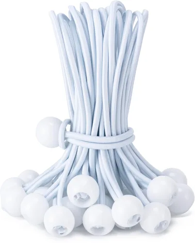 Miniatura 15 de Paquete de 30 cuerdas elásticas con bola, cuerdas elásticas resistentes de 4 pulgadas, lona de toldo con bolas elásticas para amarre de dosel