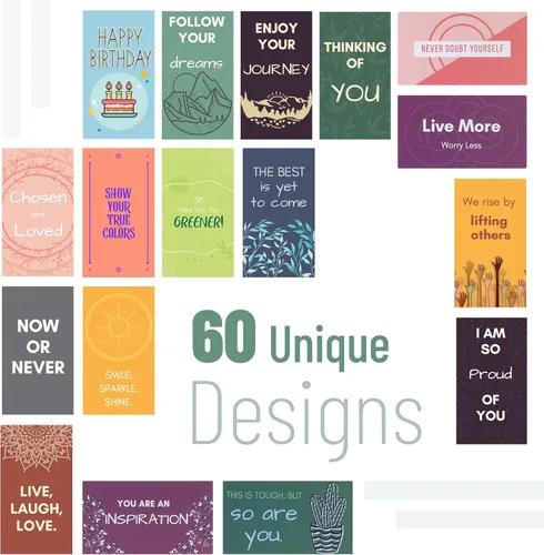 Miniatura 10 de Mr. Pen Tarjetas inspiradoras – 60 tarjetas de afirmaciones positivas y motivacionales con citas únicas, temas de bondad, tamaño de tarjeta de Tema