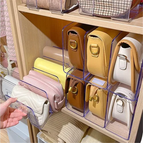 Miniatura 6 de YAGELI Organizador de archivos de escritorio de acrílico transparente, organizador de bolsos, divisor de embrague, carpeta de malla, suministros