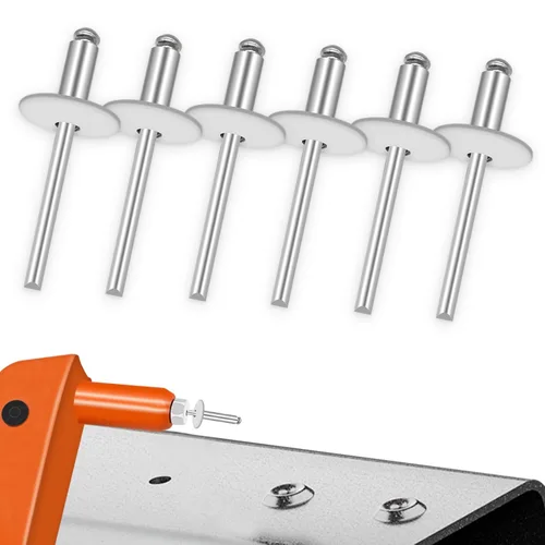 Miniatura 11 de 90 remaches ciegos de aluminio con brida grande, 3/16 pulgadas x 5/8 pulgadas, diámetro de brida 5/8 pulgadas (0.630 in), kit surtido de remaches