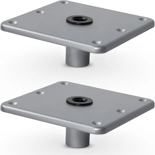 MATINA Base de asiento de barco, pedestal y base de aluminio de 7 x 7 pulgadas con enchufe de poste de pasador de 3/4 pulgadas, accesorios de barco