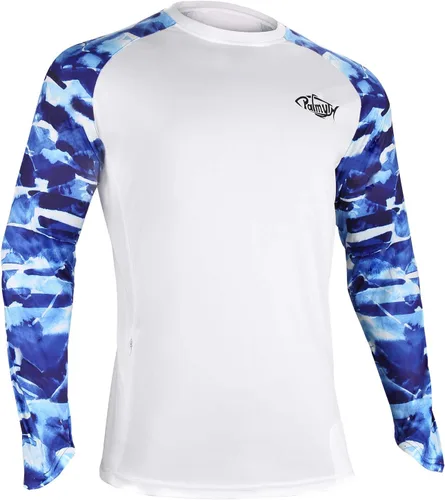 Miniatura 2 de Palmyth - Camiseta de pesca para hombre, con manga larga, protección solar ultravioleta FPU 50+, con bolsillo