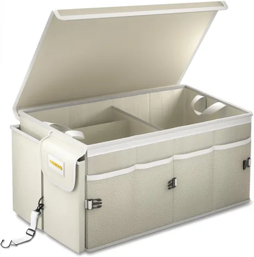 Miniatura 17 de MIKKUPPA Organizador de maletero de automóvil, organizador plegable de 35 litros con tapa, almacenamiento resistente para automóvil, SUV, camión