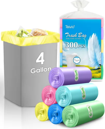 Miniatura 38 de Teivio - Bolsas de basura medianas sin perfume de 8 galones, 220 unidades, para bolsas de basura de 7, 8, 9 y 10 galones de grosor, bolsas