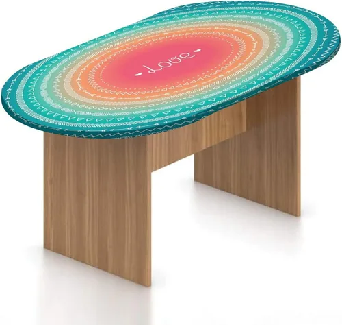 Miniatura 15 de Mantel ajustable ovalado de poliéster elástico para acuario, diferentes peces en la parte inferior del océano, mantel ajustable con estampado