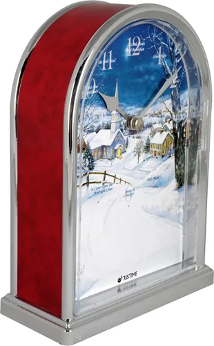Miniatura 6 de JUSTIME Reloj de mesa luminoso Polaris Silent Night de 12 canciones de villancicos de Navidad, decoración de Navidad, multicolor, selección
