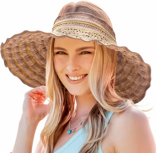 Miniatura 8 de Sombreros de visera para mujer, estilo vintage, de ala ancha, enrollables, para verano, playa, jardín, sombrero ligero y plegable