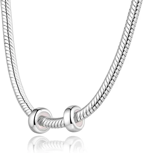 Miniatura 3 de GW Abalorios redondos de plata de ley 925 para pulseras de dijes para mujeres