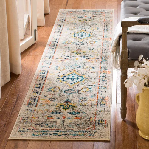 Miniatura 11 de SAFAVIEH Madison Collection - Alfombra decorativa de 2 pies 2 pulgadas x 4 pies, color verde y turquesa, diseño envejecido, no desprende pelusa