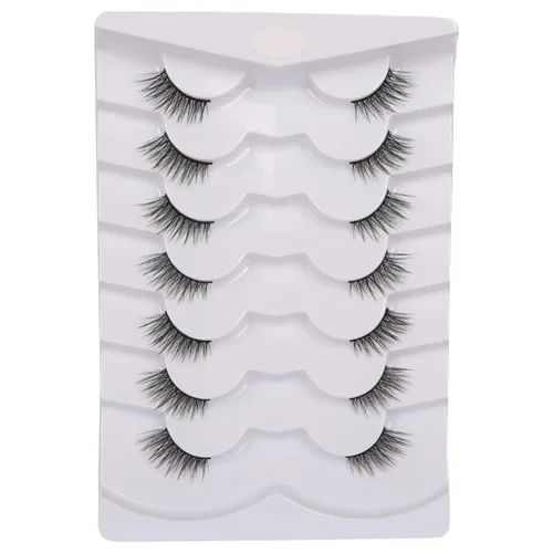 Miniatura 14 de Pestañas de ojo de gato, pestañas postizas de aspecto natural wispy, pestañas de banda transparente con aspecto de extensión de ojo de zorro