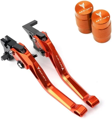 Miniatura 4 de F para Yamaha MT07 FZ07 Mt-07 2019 2020 2021 Palancas de embrague de freno corto y tapas de aire Y para válvula de neumático de automóvil