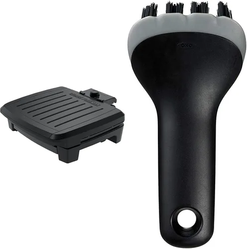 GEORGE FOREMAN® Contacto Parrilla Submersible™, parrilla de 5 porciones - Platos negros, lavar toda la parrilla y parrilla eléctrica OXO Good Grips