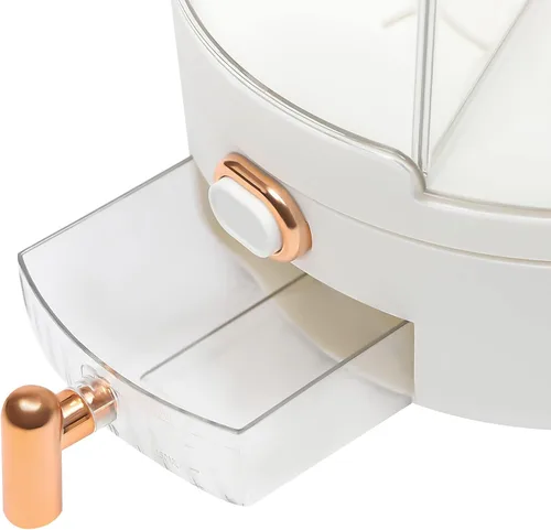 Miniatura 7 de Dispensador de arroz, dispensador de cereales giratorio de 360° con tapa, organizador de almacenamiento de granos para encimera de cocina, alimentos