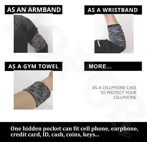 Miniatura 5 de Brazalete pequeño para llaves de teléfono celular, auriculares, Airpod con bolsillo oculto, funda protectora para teléfono, bolsillo