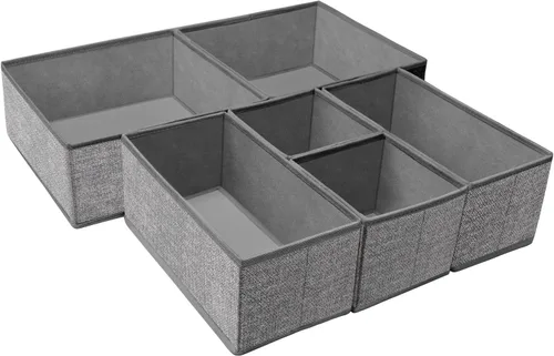 Miniatura 9 de Criusia Paquete de 6 organizadores de cajones de ropa, organizador plegable de tela para ropa, organizador de cajones de ropa interior, calcetines