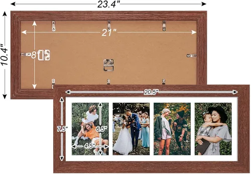 Miniatura 818 de Marcos de Fotos Collage de 13.5X15.5 con 7 Aberturas para Fotos de 4X6, Marco de Fotos Múltiples con Paspartú para Decoración de Pared, Grano