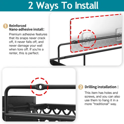 Miniatura 5 de Estante de especias colgante para montaje en pared, estante organizador de especias sobre estufa con soporte para utensilios para colgar