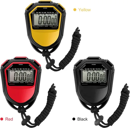 Miniatura 2 de mewmewcat Cronómetro impermeable digital LCD temporizador cronógrafo deportivo con correa para natación, correr, entrenamiento de fútbol, cronómetro