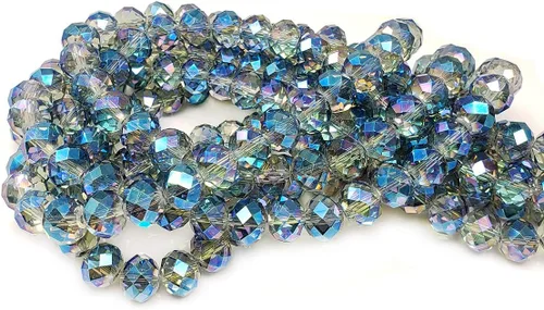 Miniatura 78 de Cuentas de vidrio Rondelle de 0.079 in para hacer joyas, cuentas espaciadoras de Briolette Crytal facetadas para pulseras, collares, aretes