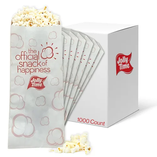 JOLLY TIME Bolsas de palomitas de maíz, accesorios para máquinas de palomitas para ferias, noches de cine, concesiones, 1 oz, paquete a granel de