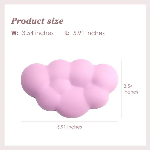 Miniatura 5 de Cloud - Cojín ergonómico para reposamuñecas de ratón de piel sintética suave con espuma viscoelástica para aliviar el dolor de muñeca, almohadilla