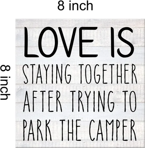 Miniatura 2 de Lienzo impreso con texto en inglés «Love Is Staying Together» para casa de campo, decoración de pared rústica para campamento, póster