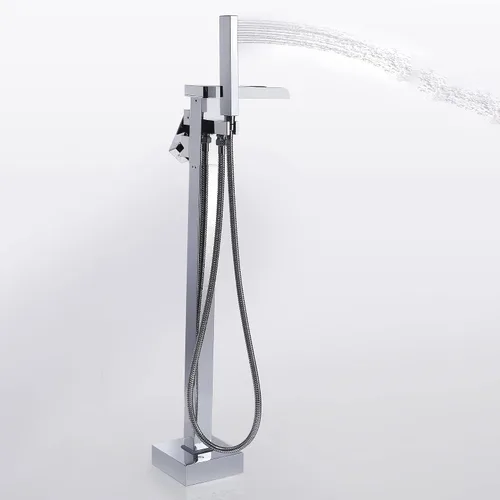 Miniatura 18 de Ove Decors Athena - Grifo de bañera independiente con 1 mango, cromado, con ducha de mano