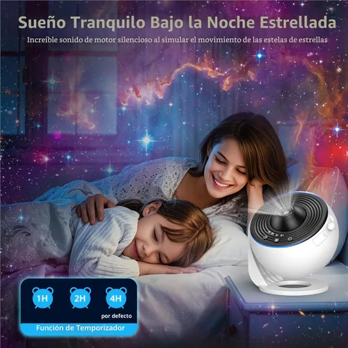 Miniatura 5 de Proyector de galaxia para dormitorio, proyector de estrellas de imagen HD, luz de galaxia con perilla ajustable, 13 discos de película, planetario