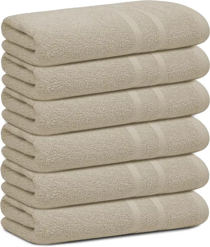 Miniatura 10 de Looperry Juego de 6 toallas de baño pequeñas - toallas de ducha 100% algodón 23 x 46 pulgadas 450 GSM. Ligeras y absorbentes, suaves y de secado
