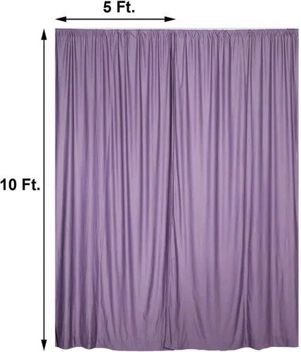 Miniatura 3 de Efavormart - Paquete de 2 cortinas de fondo ignífugo de amatista violeta de 10 x 10 pies, resistentes y sin arrugas, para eventos teatrales y galas