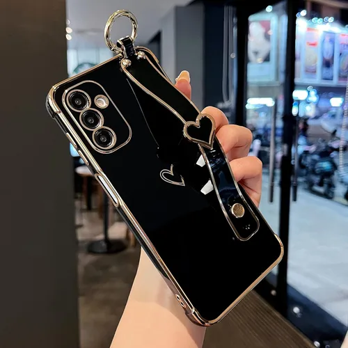 Miniatura 28 de ZTOFERA Funda diseñada para Samsung Galaxy S20 FE 5G, borde chapado de lujo, patrón de corazones de amor con pulsera y función atril, protección