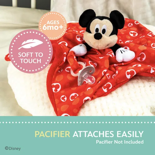 Miniatura 4 de KIDS PREFERRED Disney Baby Mickey Mouse - Manta de seguridad de peluche con diseño de animal de peluche, 13.18 x 13.18 x 3.5 pulgadas