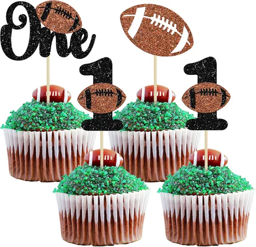 Miniatura 9 de 24 piezas de pelota de rugby para magdalenas, jugadores de fútbol, selecciones deportivas para cupcakes, temática de deportes de rugby, baby shower