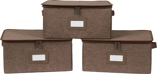 Miniatura 106 de Covermates Keepsakes - Juego de cajas de almacenamiento con cierre de cremallera, paquete de 3 cubos organizadores de poliéster resistente, diseño