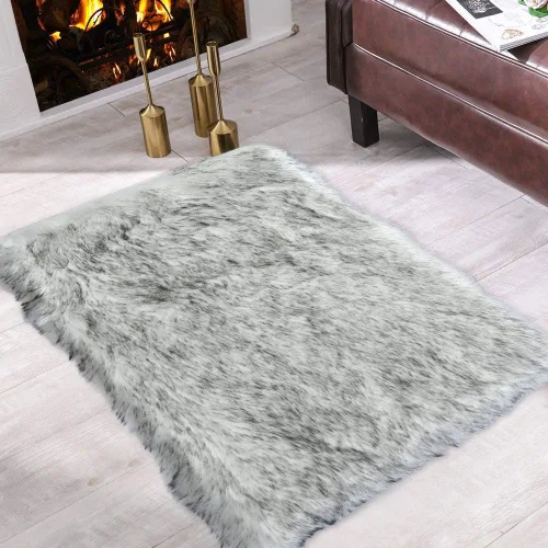 Miniatura 70 de Carvapet - Tapete suave de cuero sintético de oveja, lanudo y lujoso, grande (para decorar habitación), lado de la cama, dormitorio, sala de estar