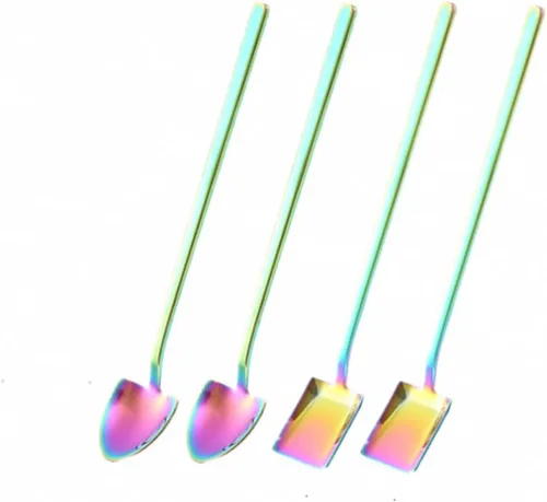 Miniatura 6 de Juego de 4 cucharas de pala de postre de frutas, cucharas de acero inoxidable de 6 pulgadas para postre café, té, helado, pastel de frutas