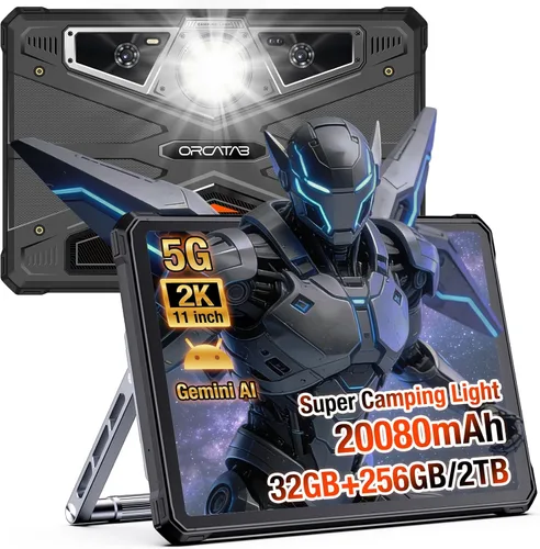 WT1 Pro 2026 5G Tablet resistente Android 15, 2K 11" 120Hz 33W 20080mAh tableta impermeable, 32GB+256GB/2TB Tabletas al aire libre, 64MP+16MP+20MP