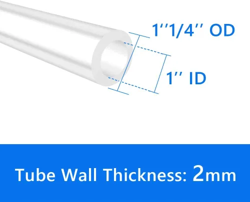 Miniatura 2 de Quickun Tubo de silicona, 1 pulgada de diámetro interior x 1-1/4 pulgadas de diámetro exterior de grado alimenticio, tubo de manguera de silicona