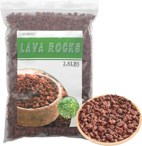 Rocas de lava roja para plantas, 100% roca volcánica pura, sin tintes ni productos químicos, el mejor aderezo para plantas suculentas de cactus,