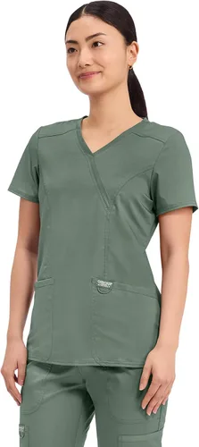 Miniatura 2 de Workwear Revolution WW610 - Ropa quirúrgica con estilo cruzado falso para mujer, elástica, suave y de fácil cuidado