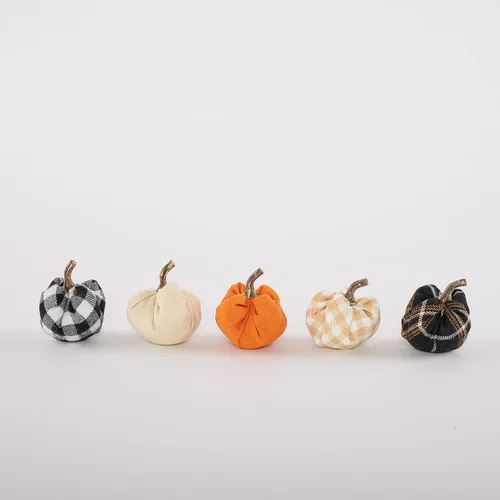 Miniatura 6 de Mud Pie Juego de 24 calabazas de otoño, multicolor, 2.5 x 2 pulgadas de diámetro, lona y algodón