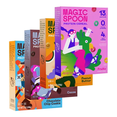 Miniatura 21 de Cereal Magic Spoon - Paquete de 4 piezas de sabores surtidos - Cereal para el desayuno keto, sin gluten y sin granos, bajo en carbohidratos, alto