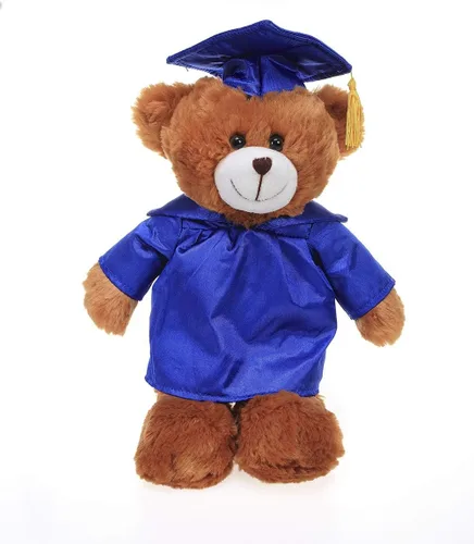 Miniatura 11 de Plushland Peluche de oso marrón, regalos para el día de graduación, texto personalizado, nombre o logotipo de tu escuela en el vestido, lo mejor