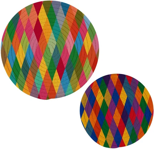 Miniatura 22 de Salvamanteles para platos calientes, ollas y sartenes, 2 soportes para ollas, resistentes al calor, de algodón, redondos, para encimera de cocina