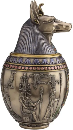 Miniatura 9 de Tarro canopic de urna conmemorativa de perro Anubis egipcio raro