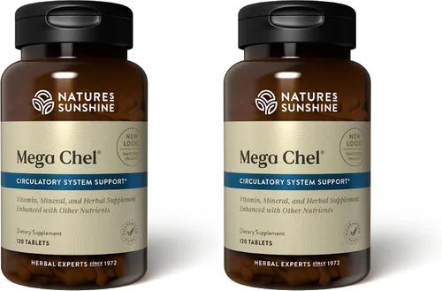 Miniatura 8 de Nature's Sunshine Mega-Chel, 120 tabletas, vitamina completa con potentes antioxidantes, hierbas, vitaminas, minerales y aminoácidos que apoyan